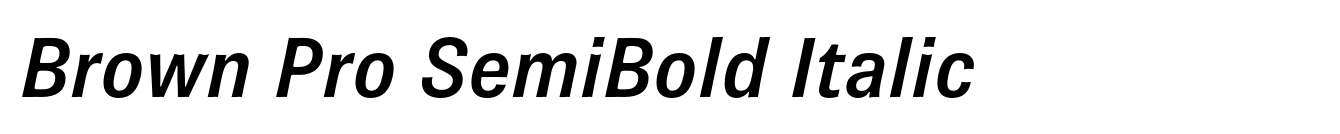 Brown Pro SemiBold Italic